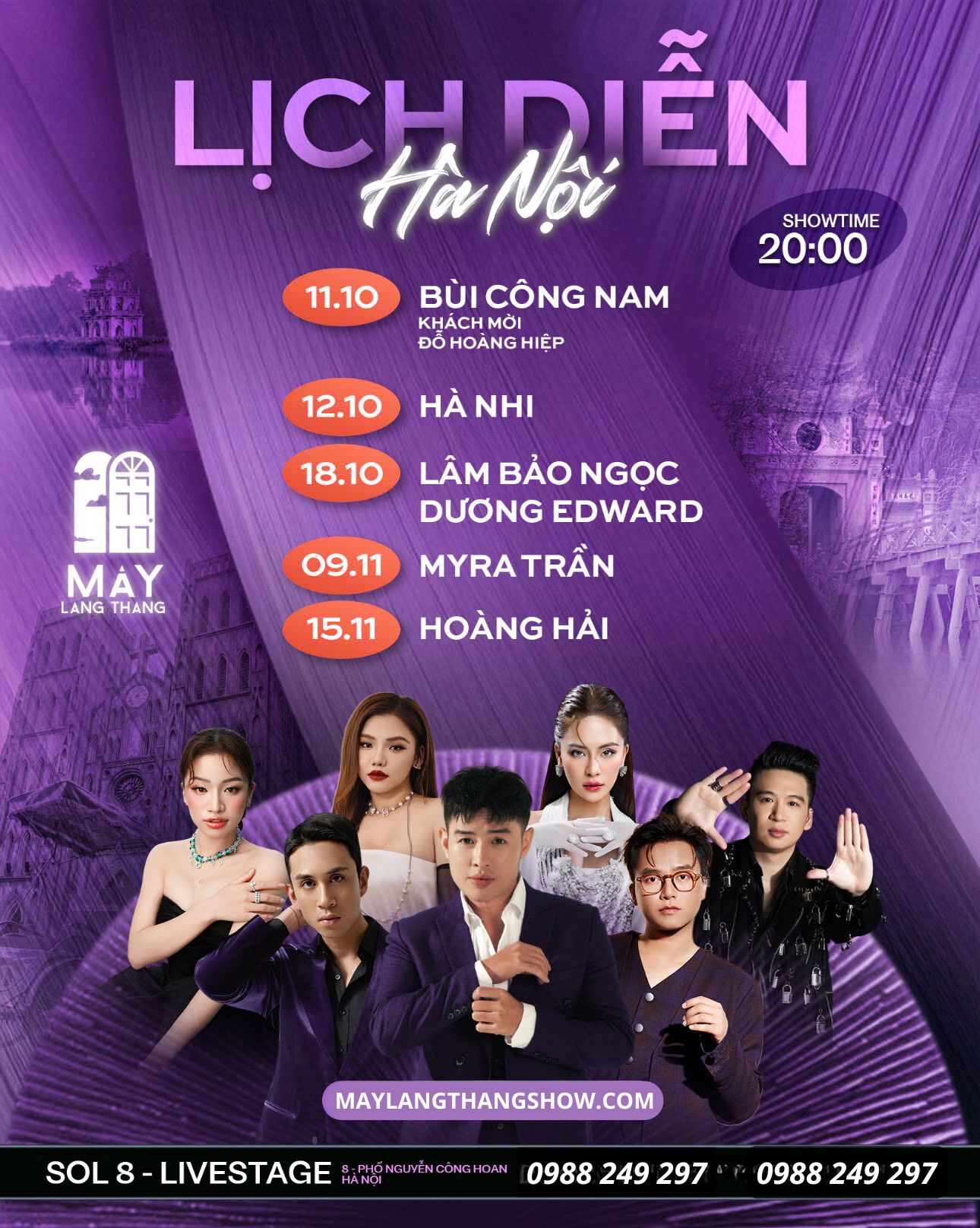 Lịch diễn Mây Lang Thang Hà Nội tháng 10 -11