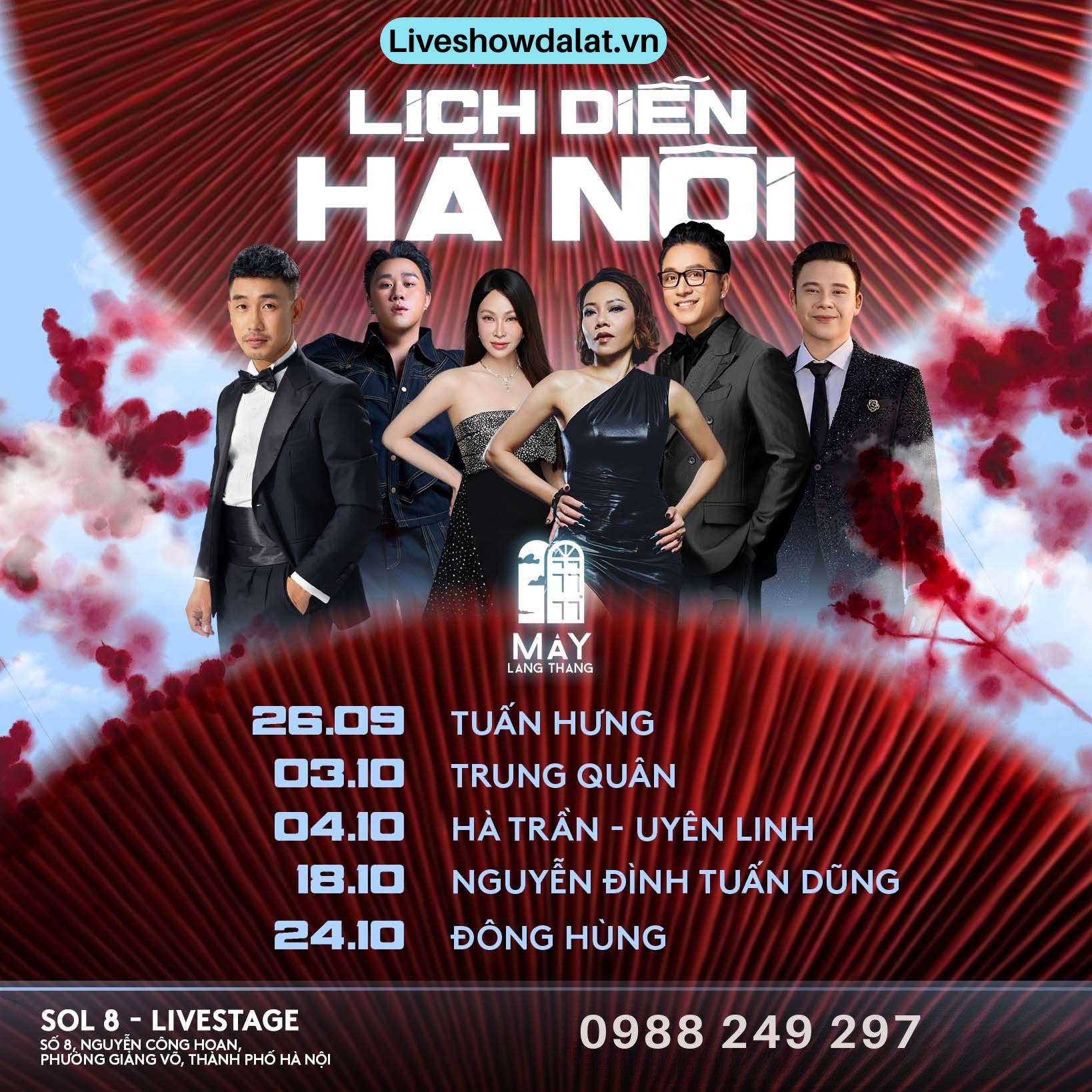 Lịch diễn Mây Lang Thang Hà Nội tháng 10-2025